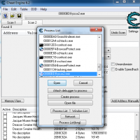 Selecting the PCSX2 process