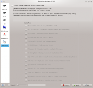 Emulation Settings - Gamefixes - Linux.png